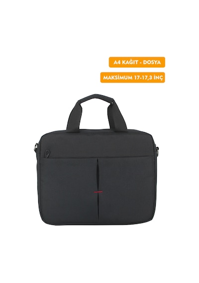 17"-17,3" İnç Laptop Evrak Çantası Tablet A4 Kağıt Ve Dosya Uyumlu Darbe Emici Koruma Omuz Askılı Siyah