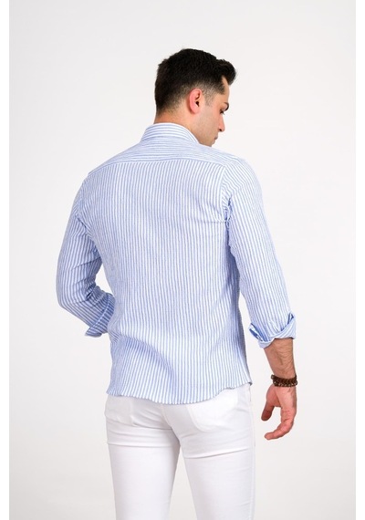 Modtime Slimfit Gofre Kumaş Pamuklu Yazlık Erkek Gömlek