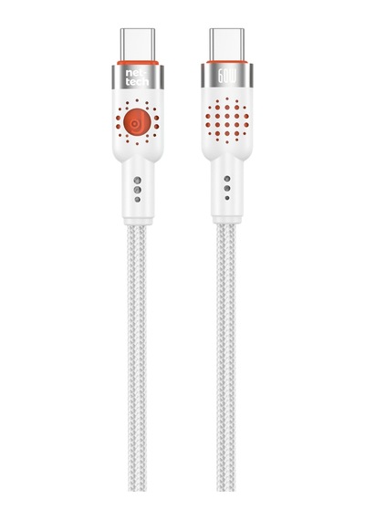 Nettech Nt-dc32 60w Plastik 100 Cm Type-c To Type-c Şarj Ve Data Kablosu Beyaz