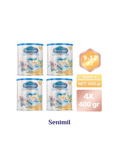 Senimil 3 Bebek Devam Sütü 400 G 4 Adet