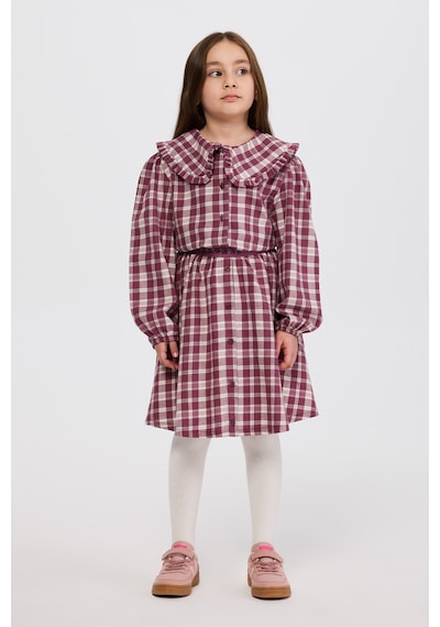 Panço Kız Çocuk Desenli Mürdüm Etek Mor 2521GK13002