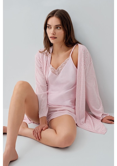 Pierre Cardin Kadın Pembe 3lü Sabahlık Takım Pembe