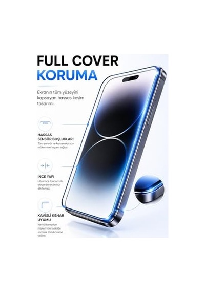İphone 14 Pro İle Uyumlu 9h Kırılmaz Cam, Temperli Cam, Şeffaf, Parlak Yüzey