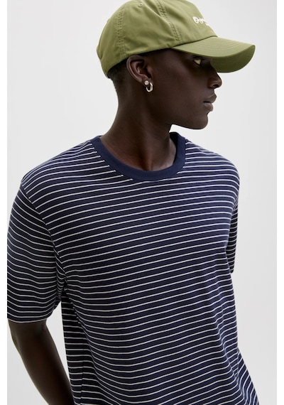 Jack & Jones Erkek T Shirt 12288015 Lacivert-beyaz Lacivert - Beyaz