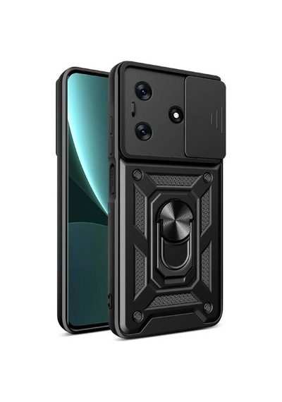 Nihcase Tecno Spark 10 4g Kılıf Magnetik Standlı Kamera Korumalı Slide Sürgülü Cover Kapak