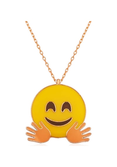 Gümüş El Sallayan Emoji Bayan Kolye