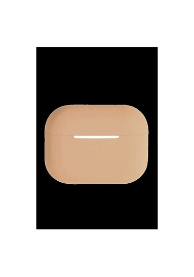 Apple Uyumlu Airpods Pro 3 3.nesil Soft Silikon Kılıf - Bej Düz Renkli