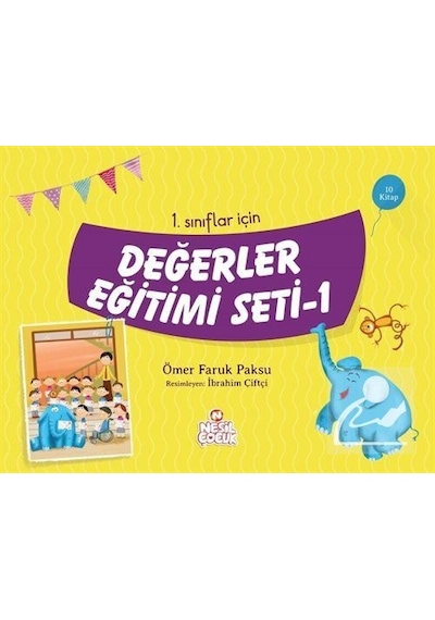 Mercankitap 1. Sınıflar Için Değerler Eğitimi Seti (10 Kitap) / Ömer Faruk.