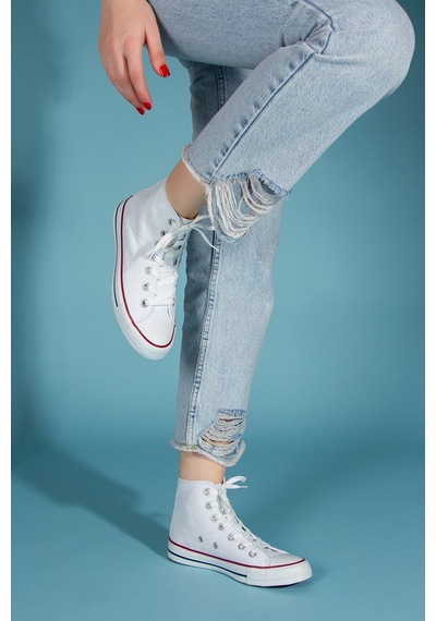 N Moda Unisex Keten Ayakkabı Spor Ayakkabı Günlük Sneakers Uzun Beyaz