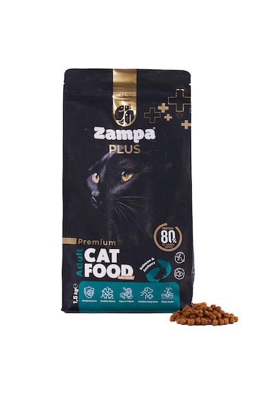 Zampa Plus Premium Somon Etli ve Hamsili Yetişkin Kediler İçin Kuru Mama 1500 G