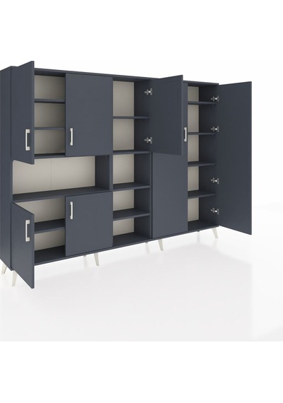Arges Dolap 13 Raflı 7 Kapaklı 220x30x163 Antrasit-antrasit Antrasit-antrasit Arges Dolap 13 Raflı 7 Kapaklı 220x30x163 Antrasit-antrasit Antrasit-antrasit