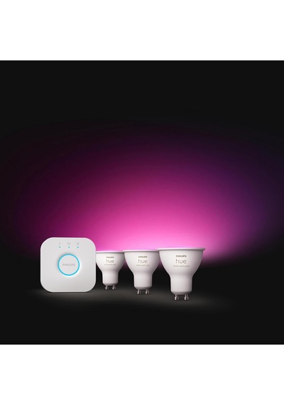 Philips Huewca 4.2w Gu10 Renkli Spot Akıllı Ampul 3'lü Başlangıç Çok Renkli