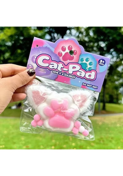 Kulaklı Pembe Kedi Patisi Taba Sukuşi Squishy Stres Oyuncağı Yumuşacık Jel Oyuncak Skuşi Yeni Stil Çok Renkli
