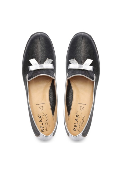 Relax Anatomic Kadın Vegan Siyah Mokasen & Loafer Ayakkabı 611 E4221 Bn Ayk Black-sılver Siyah