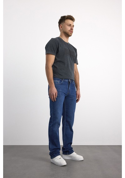 76077-73604 Erkek Regular Fit Mıd Waıst Mid Leg Denim Pantolon 76077-73604 Blue