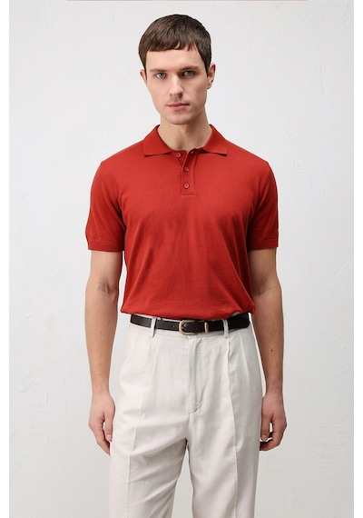 Antioch Comfort Slim Polo Yaka Erkek Triko T-shirt Kırmızı