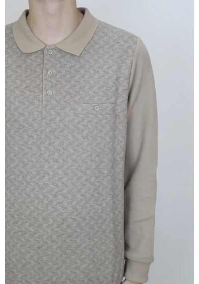 Santa Dmctekstil Erkek Bej Desenli Klasik Kesim Rahat Kalıp Polo Yaka Tek Cepli Kışlık Selanik Kazak Bej Santa Dmctekstil Erkek Bej Desenli Klasik Kesim Rahat Kalıp Polo Yaka Tek Cepli Kışlık Selanik Kazak Bej