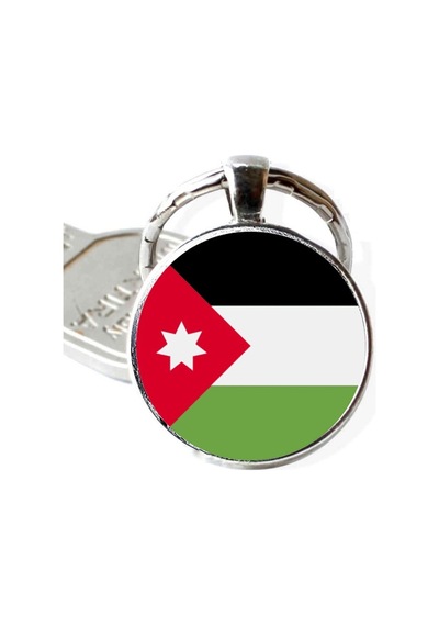 Tamgacrafts Ürdün Jordan Bayrağı Metal Anahtarlık Ülke Temalı Hediyelik Çok Renkli