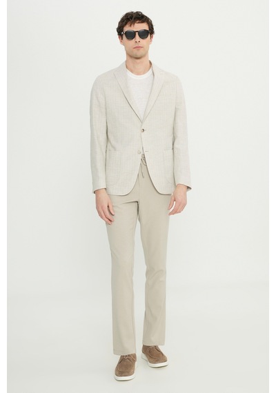 AC&Co / Altınyıldız Classics Erkek Bej Keten Slim Fit Dar Kesim Kırlangıç Yaka Torba Cepli Çizgili Blazer Ceket Bej AC&Co / Altınyıldız Classics Erkek Bej Keten Slim Fit Dar Kesim Kırlangıç Yaka Torba Cepli Çizgili Blazer Ceket Bej