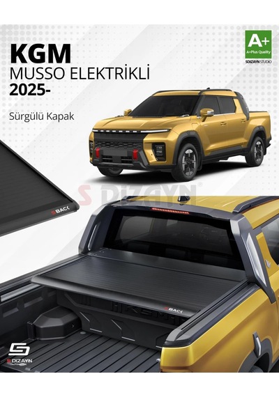 S-dizayn Ssangyong Musso Elektrikli S-back Sürgülü Kapak Siyah V1 2025 Üzeri
