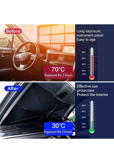 Sedan Suv Araba Güneşliği, Ön Cam Uv Işınları Ve Isı İçin Güneşlik Koruyucu, Katlanabilir Ön Ca