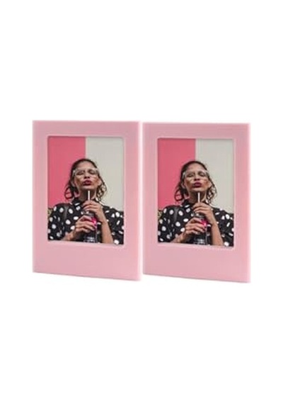 Instax Mini Film Uyumlu Pembe 2'li Mıknatıslı Fotoğraf Çerçeve Seti