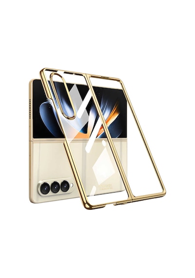 Rba Aksesuar Galaxy Uyumlu Z Fold 4 Kılıf Rba Full Camlı Kıpta Kapak - Gümüş Gümüş