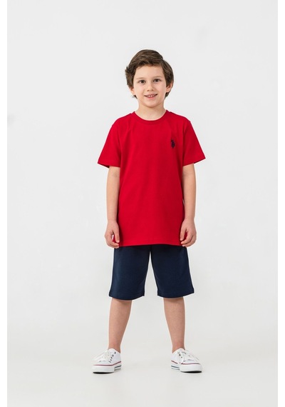 U.S. Polo Assn. U.s Polo Assn. Erkek Çocuk Kırmızı Bermuda Takım Us2427-c-v3 Kırmızı