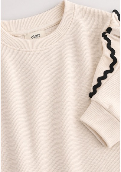 Cigit Sweatshirt 4-12 Yaş Ekru