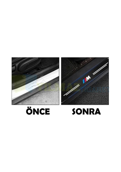 Bmw M Logo  Arma Karbon Kapı Eşiği Koruma Oto Sticker 4 Parça