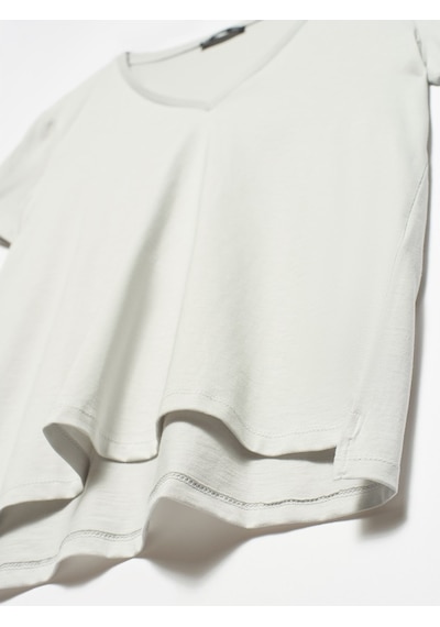 3470 V Yaka Basic T-Shirt-Gri - 513242003 Gri