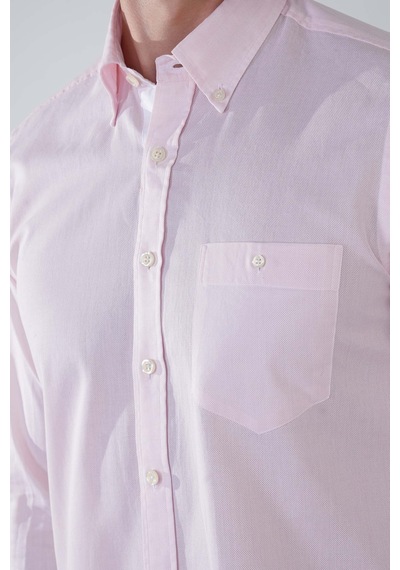 Bisse Erkek Regular Fit Uzun Kol Pembe Gömlek Gmktn250016 D29 Pembe