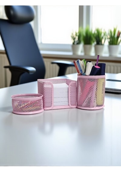 Need Masaüstü Perfore 3'lü Toz Pembe Kalemlik Seti ND-1001