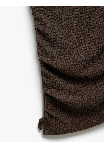 Koton Bisiklet Yaka Kısa Kollu Drape Detaylı Elbise Kahverengi 5skg80105ak Kahve Kahverengi Koton Bisiklet Yaka Kısa Kollu Drape Detaylı Elbise Kahverengi 5skg80105ak Kahve Kahverengi