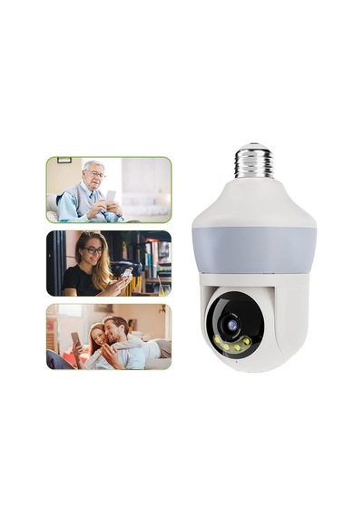 Cmr26 Güvenlik Kamerası 360 Derece Dönebilen Wifi Ampül Led Işıklı Full Hd Smart Ip Kamera