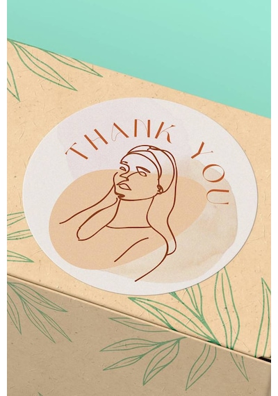 Kadın Silüet Thank You Kargo Paket Sticker 3x3cm St2133 Çok Renkli