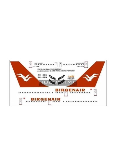 Babibi Dat01060 1/144 Ölçek, Birgen Air, Boeing 757-200, Dekal Çıkartma