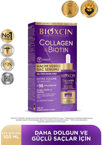 Collagen & Biotin Ekstra Hacim Serumu  100 Ml - Kolajen Biotin İnce Seyrek Saçlar