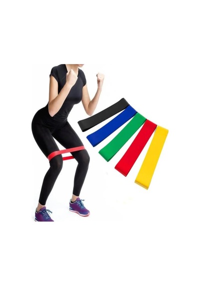 Egzersiz Plates Fitness Direnç Lastiği 5'li Set Kas Germe Ve Jimnastik Seti Evde Spor Lastiği Çok Renkli