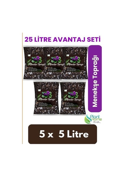 25 Litre Menekşe Toprağı 5 5 Lt Paket Özel Formül Hava Alan Yapı Çiçeklenme Desteği 25 L