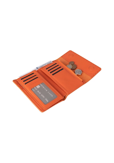 Bloominbag Arc Wallet Terracotta Pebble Hakiki Deri Kartlıklı Manyetik Cüzdan Turuncu