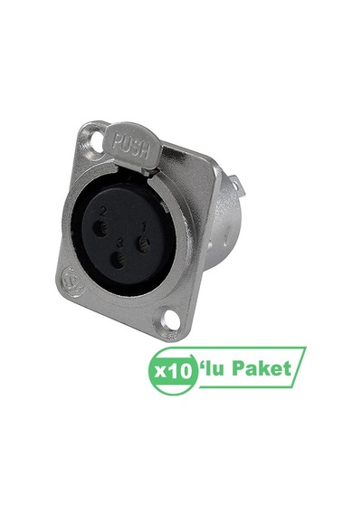 Losen La1091 Xlr 3-pin Dişi Soket Konnektör 10 Lu Paket