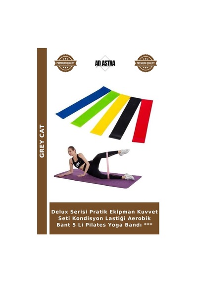 Delux Serisi Pratik Ekipman Kuvvet Seti Kondisyon Lastiği Aerobik Bant 5 Li Pilates Yoga Bandı Çok Renkli