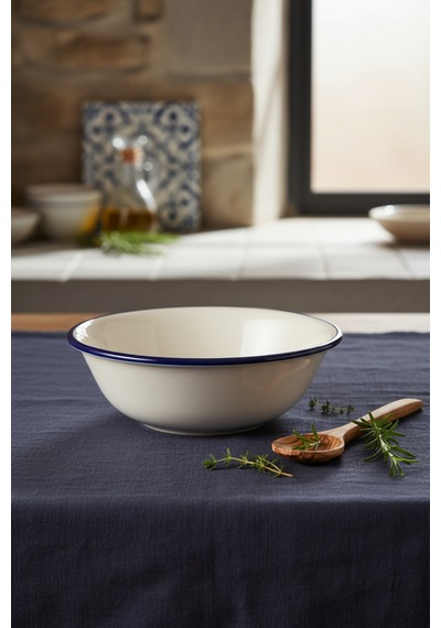 6'lı Valencia Salata Kasesi 22cm Rim Lacivert Rinart Krem