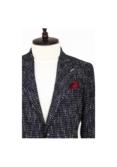 Wessi Desenli Slim Fit Spor Lacivert Erkek Ceket - Wessi Lacivert