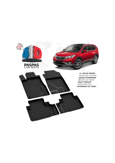 Honda Cr-v 4d Araca Özel Havuzlu Kauçuk Paspas 2012-2018