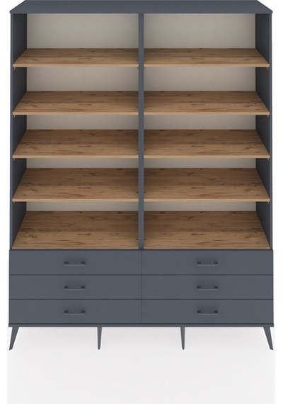 Hyperion Gardrop 10 Raflı 6 Çekmeceli 176x44x221 Antrasit-çam/antrasit Çam/antrasit Hyperion Gardrop 10 Raflı 6 Çekmeceli 176x44x221 Antrasit-çam/antrasit Çam/antrasit