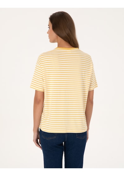 Pierre Cardin Kadın Sarı Tişört 50301458-vr044 Sari
