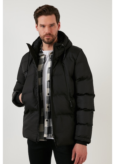 Buratti Kapüşonlu Suya Ve Rüzgara Dayanıklı Soğuk Geçirmez Slim Fit Erkek Mont 5717101 Siyah