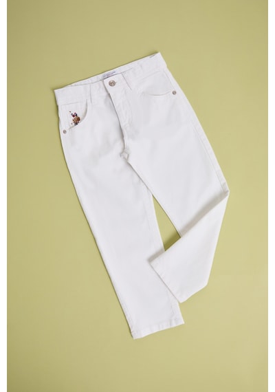 U.S. Polo Assn. U.s. Polo Assn. Erkek Çocuk Beyaz Pantolon Kanvas-chino 50322467-vr013